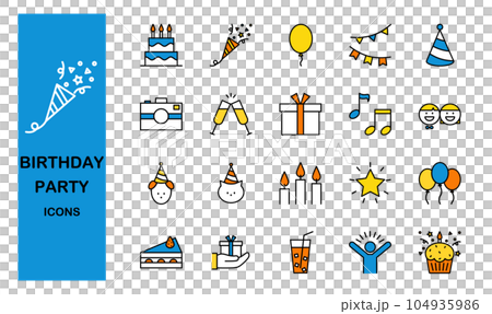 誕生日 お祝い事のアイコンセット 誕生日 お祝い事のアイコンセット 104935986