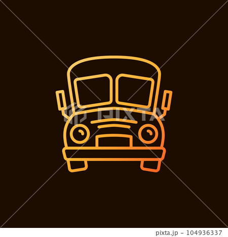 School Bus vector concept funny yellow thin line icon or logo School Bus vector concept funny yellow thin line icon or logo 104936337