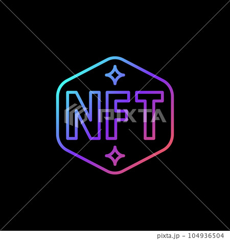 Non-Fungible Token - NFT linear vector concept colored icon 104936504