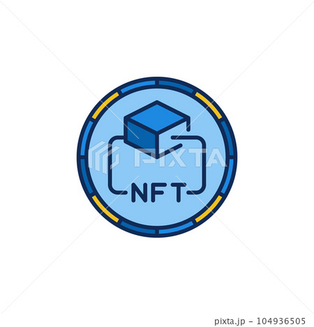 Non-Fungible Token Technology vector concept round colored icon Non-Fungible Token Technology vector concept round colored icon 104936505