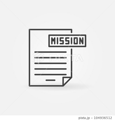 Mission document vector icon in outline style Mission document vector icon in outline style 104936512