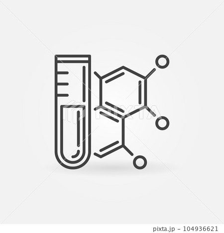 Lab Test Tube and Chemical Formula vector Analysis linear icon 104936621