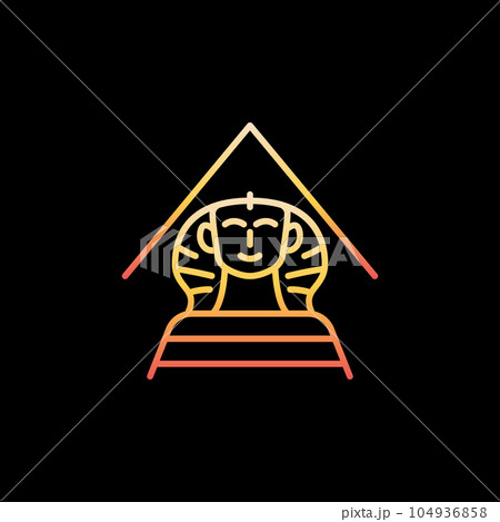 Egyptian Sphinx vector Egypt Culture concept outline colorful icon 104936858