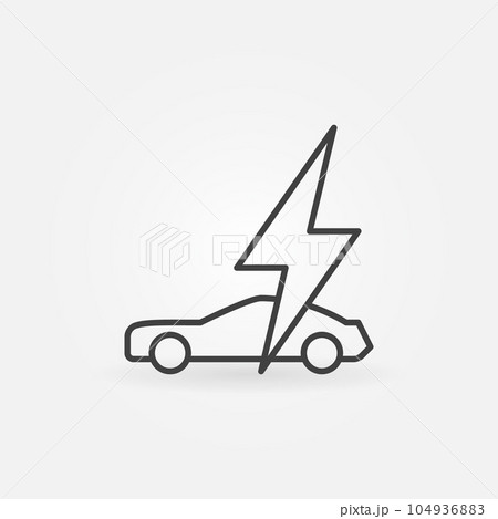 Electric car with lightning vector concept line icon Electric car with lightning vector concept line icon 104936883