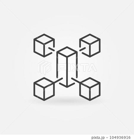 Blockchain outline minimal icon. Vector block chain symbol Blockchain outline minimal icon. Vector block chain symbol 104936916