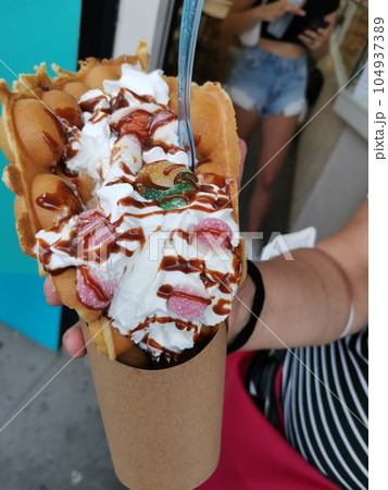 Bubble waffle in Puerto de la Cruz Bubble waffle in Puerto de la Cruz 104937389
