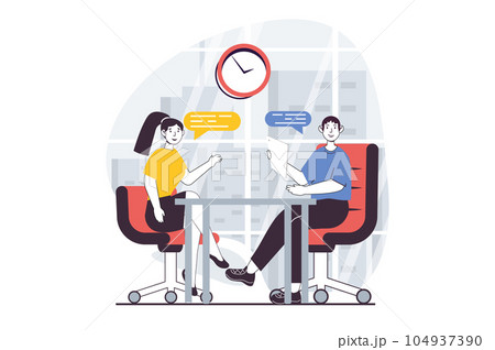 E-payment concept with people scene in flat design for web. Man sending money from banking app to credit card with secure transfer. Vector illustration for social media banner, marketing material. 104937390