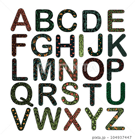 Flower Alphabet of the English language - the whole set of letters 104937447