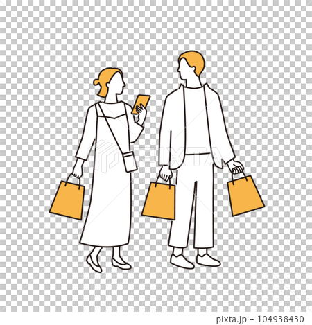 A couple enjoying shopping A couple enjoying shopping 104938430