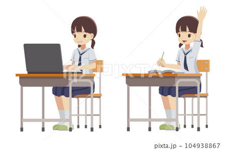 授業中の学生イラストのイラスト素材 [104938867] - PIXTA