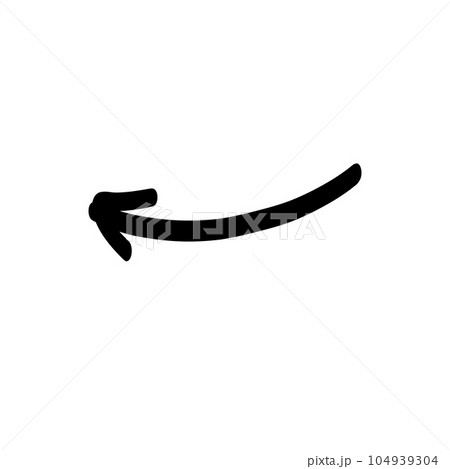Doodle shapes. Arrows sketch elements. Vector cartoon arrow. Hand drawn icon. 104939304