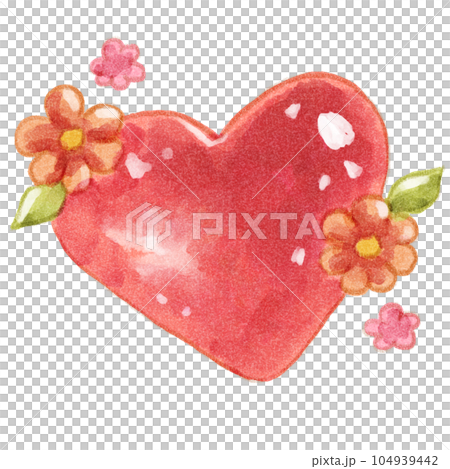 Delicate and Beautiful Heart Decorated with Flowers Delicate and Beautiful Heart Decorated with Flowers 104939442