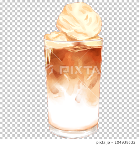 Iced Coffee Cold Drink Watercolor Illustration 104939532