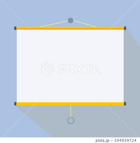 Screen projector or white slide board display. Flat cartoon style vector Screen projector or white slide board display. Flat cartoon style vector 104939724
