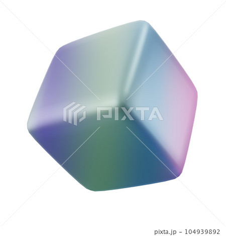 3d block object metal cube abstract geometric...のイラスト素材 [104939892] - PIXTA