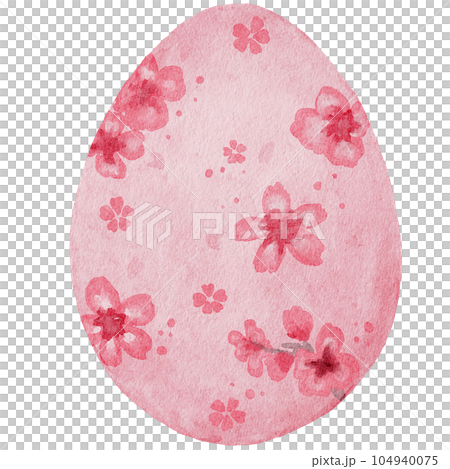 Easter egg sakura watercolor 104940075