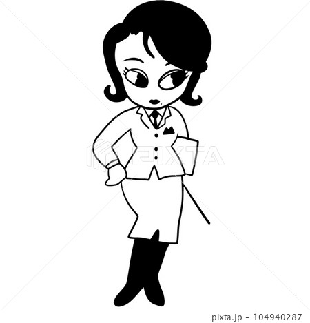 vector of girl in glasses and black 104940287
