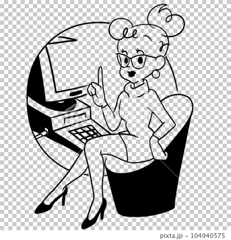 a man sitting at a computer 104940575