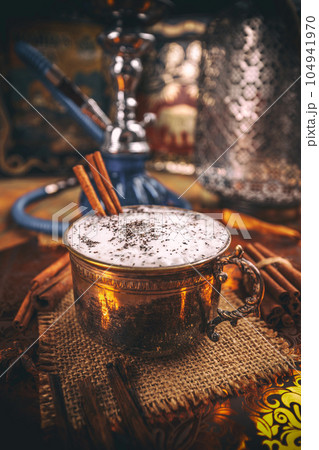 Delicious chai latte 104941970