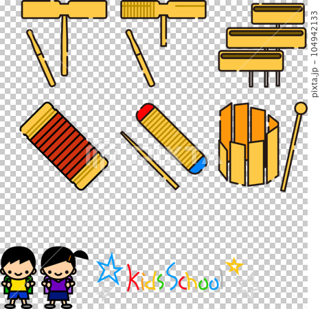 打擊樂簡單圖示風格向量素材集 104942133