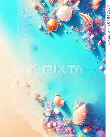 海と砂浜の壁紙　AI 104942527