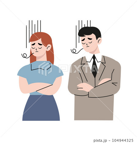 Tired business people. Flat vector illustration isolated on white	 104944325