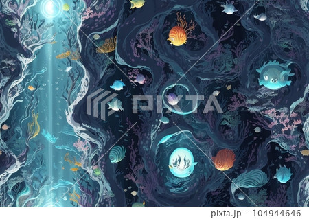 深海の秘密: 美と驚きのアートイラスト 深海の秘密: 美と驚きのアートイラスト 104944646