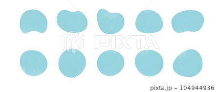 かわいい抽象的なゆるゆるフレーム　水・雫・雨・青フレーム　　Set of cute abstract 104944936