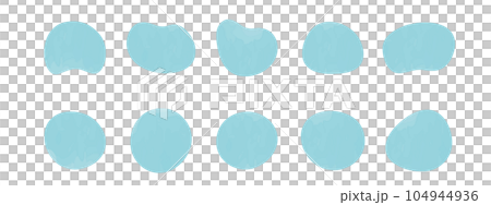 かわいい抽象的なゆるゆるフレーム　水・雫・雨・青フレーム　　Set of cute abstract 104944936