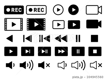 シンプルなオーディオのアイコンセット 104945560