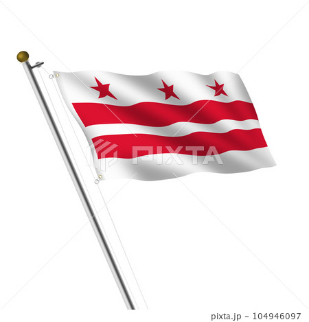 Washington DC Flagpole 3d illustration with clipping path 104946097