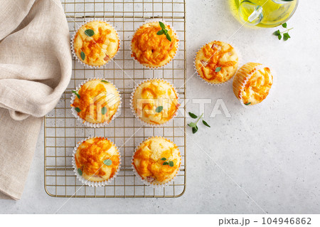 Ham and cheese muffins 104946862