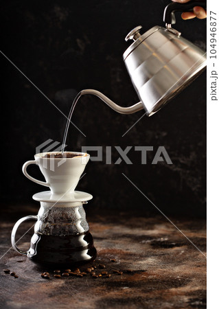 Making pour over coffee Making pour over coffee 104946877