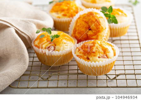 Ham and cheese muffins Ham and cheese muffins 104946934