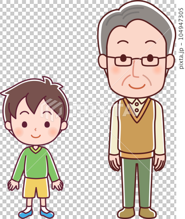 一位老人和一個男孩的插圖 104947305