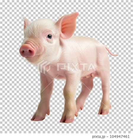 Cute mini pig isolated. Illustration AI Generative Cute mini pig isolated. Illustration AI Generative 104947461