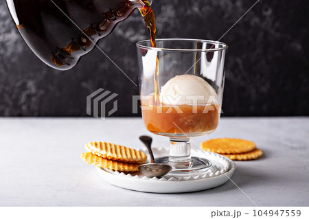 Coffee with vanilla ice cream Coffee with vanilla ice cream 104947559