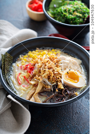 Ramen miso soup bowl 104947630