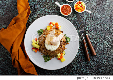 Nasi goreng, indonesian fried rice 104947783
