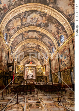 Malta, Valletta, interior of the Baroque Saint John 104948237