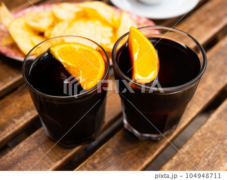 Traditional spanish appetizer Vermouth 104948711