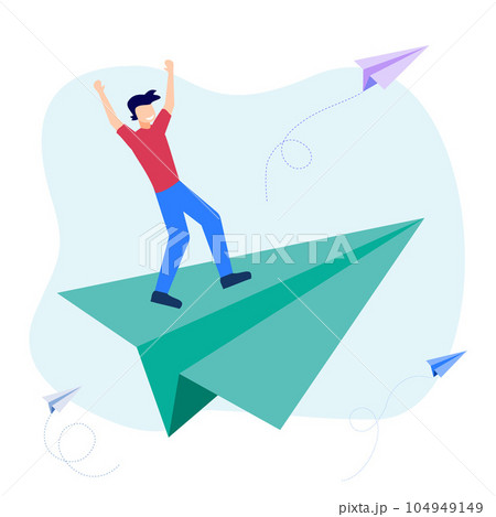Illustration vector graphic cartoon character of success in business 104949149
