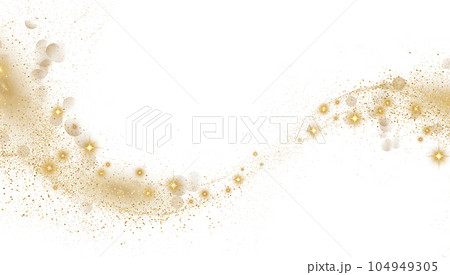 Gold Glitter shiny swirl. Magic Lights and sparkles 104949305