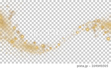 Gold Glitter shiny swirl. Magic Lights and sparkles 104949305