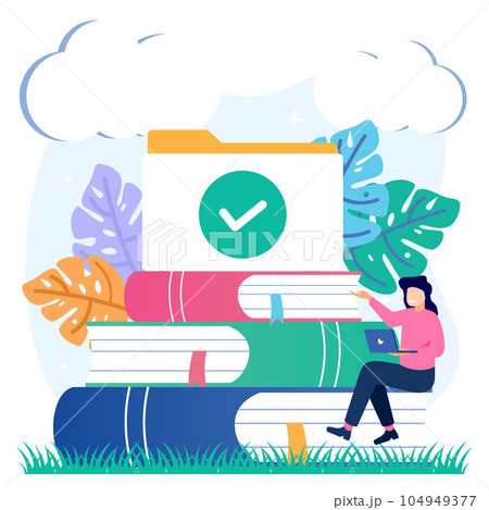 Illustration vector graphic cartoon character of document draft 104949377