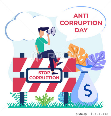 Illustration vector graphic cartoon character of anti corruption day 104949448