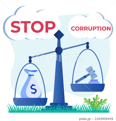 Illustration vector graphic cartoon character of anti corruption day 104949449