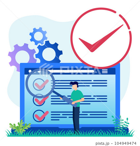 Illustration vector graphic cartoon character of product quality control and logistics 104949474