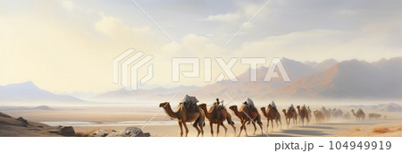 Caravan in the desert. 104949919