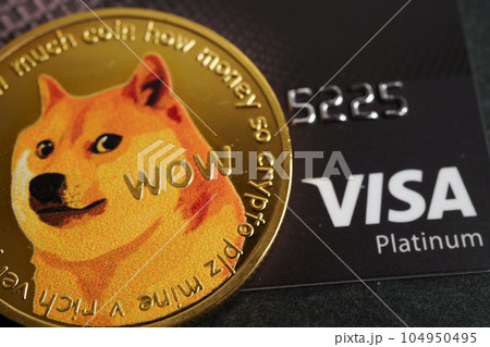 Bangkok, Thailand - May 15, 2022 Dogecoin with Wow for online business and commercial, Digital currency, Virtual cryptocurrency. 104950495